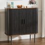Buffet Storage Cabinet for Living Room, Kitchen Cupboard with Tambour Sliding Door, Storage Unit for Modern Home Dinning Room,Black Image 4