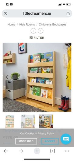 Tidy Books bookshelf solid beech forward facing book display