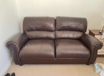 Two Genuine barely used Leather Sofas FREE DELIVERY ACROSS DUBLIN
