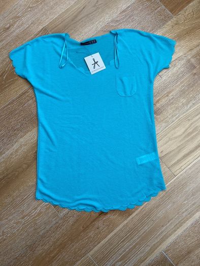 Brand New Turquoise Scalloped Top Size 10