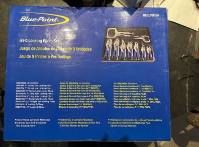 Unopened Snap-On Blue Point 9 pc locking pliers set
