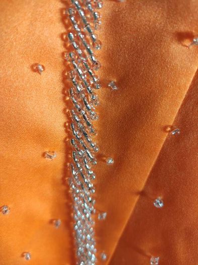 hand made spectacular orange dress size fits xs s worn once