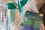 100% cotton beach towel &amp;beach towel clips lemon print