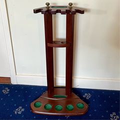 Antique Wooden Standing Pool Cue Snooker Rack