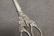 Antique Pre 1900 German solid silver grape scissors