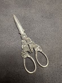Antique Pre 1900 German solid silver grape scissors