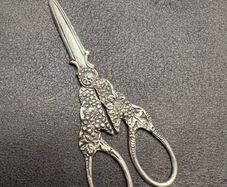 Antique Pre 1900 German solid silver grape scissors