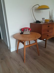 Mid Century Danish Hyllinge Mobler Beech Occasional round table