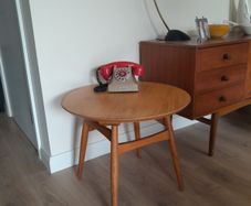 Mid Century Danish Hyllinge Mobler Beech Occasional round table