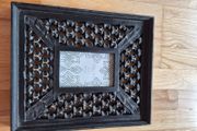 Black wooden hand carved frame 4 x 6 inches