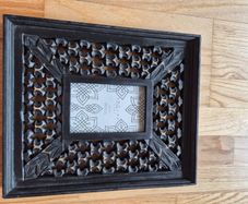 Black wooden hand carved frame 4 x 6 inches