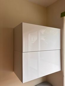 ikea white gloss two wall cabinets
