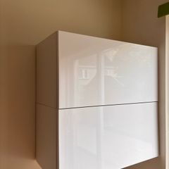 ikea white gloss two wall cabinets