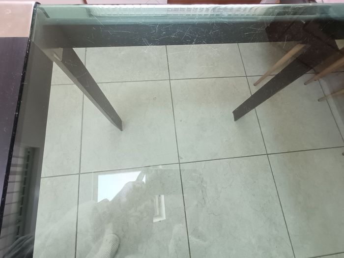 Glass dining table