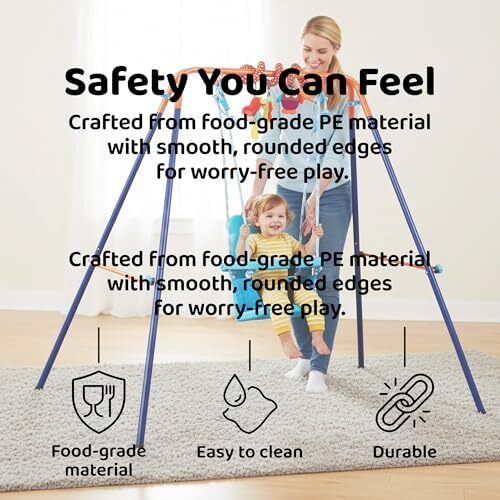 Folding Baby Swing Set Toddler Swing