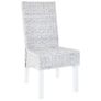 Dining Chairs 2 pcs Grey Kubu Rattan and Mango Wood Image 3