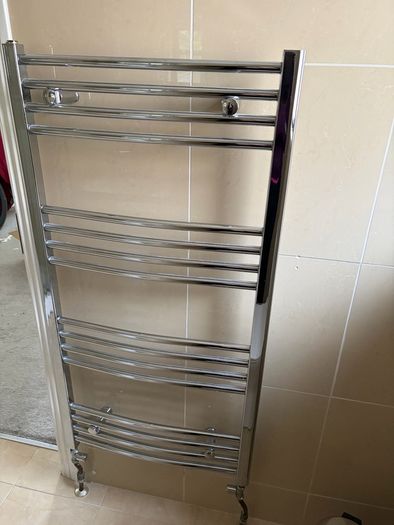 2 towel rads chrome