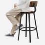 _Set of 2, Bar Chairs, High Stools, with Backrest, Kitchen Seat, Steel Frame, 73.2 cm High Seat, Easy Assembly, Industrial Style, Rustic Brown and Black Image 4