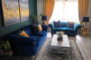 Large 3 Seater Navy Velvet Sofa  - Next home