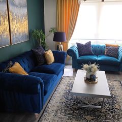Large 3 Seater Navy Velvet Sofa  - Next home
