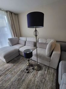Floor lamp with matching table lamp.