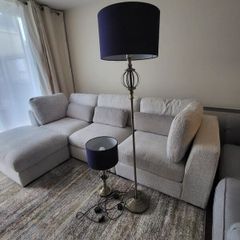 Floor lamp with matching table lamp.