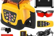 Rotary Laser Level Kit Red Beam Digital Self-Leveling Rotary Laser Kit 500M Range with Remote Control Receiver Carrying Case