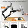 New Dual Monitor Arm, Full Adjustable Monitor Mount for Screens, Fast Install Computer Monitor Stand Image 4