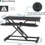 Standing Desk Converter 32in/80cm Height-Adjustable Dual Tier Workstation Ergonomic Sit-Stand for PC Laptop Keyboard Monitor Stand Compatible Up to 15kg Home Office (Black) Image 2