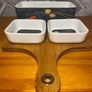 3 Porcelain Bowls with Bamboo Tray Tasting Set Image 2