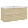 Sink Cabinet with Built-in Basin Sonoma Oak Chipboard Image 2