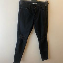 Hollister black ripped jeans (W30)