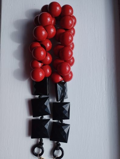 Vintage red and black necklace.