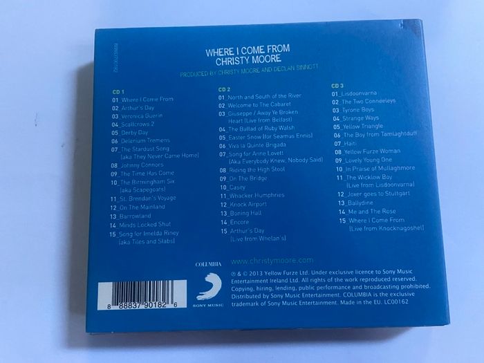 Christy Moore Where I Come From 3 CD Set