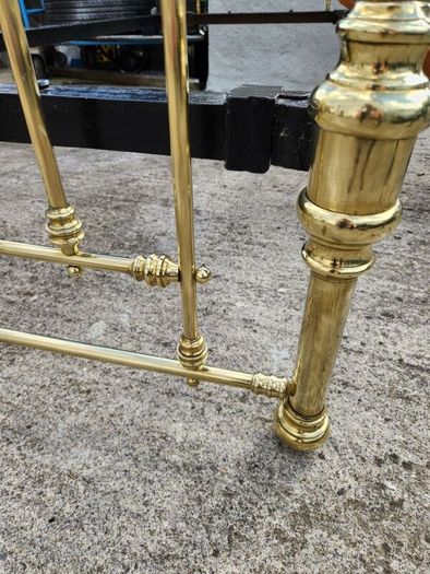 19th Cent three foot wide all brass bed . polished.