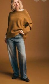 Stradivarius Ochre Soft Touch Oversized Sweater Jumper