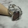 Handmade sterling silver wave ring with pink sea glass. Size L Image 4
