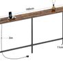 Narrow Console Sofa Table with Power Outlets, Total 180cm Long Behind Couch Table with Charge Station, 20cm D x 180cm W x 78cm H, Rustic Brown Image 3