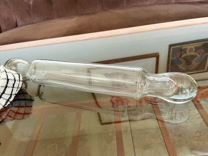 Vintage Closed Hollow Glass Pastry Rolling Pin 1920s to 1950s
