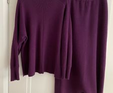 Jaeger merino wool purple skirt & jumper