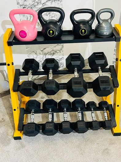 Dumbbells Kettlebels With Stand