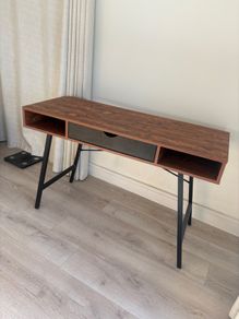 Wood and Metal desk in Walnut color
