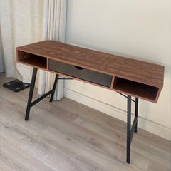 Wood and Metal desk in Walnut color