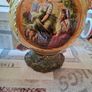 Pair of Art Nouveau Italian Glazed Ceramic Twin-Handled Vases, each with Scalloped Rim, Molded Scrolling Handles with Gilt Highlights Postage Available or Collection Image 7