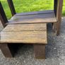 Hand made solid timber mud kitchen with stool with accessories Image 7