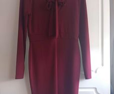 ASOS Burgundy Dress with Tie Neck