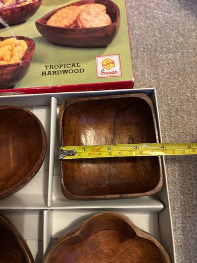A Set of Vintage Handcrafted Tropical Hardwood Dishes