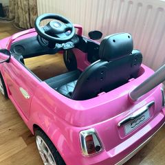 Fiat 500 Push Car, Pink, Large