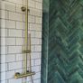 Shower Brushed Brass luxury thermostatic exposed shower set Image 10