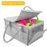 Portable Nursery Storage Basket ,Large Diaper Tote ,Baby Wipes Bag, Toy Storage Bag, Multi-Purpose Bag for Car Travel, Gray Image 6